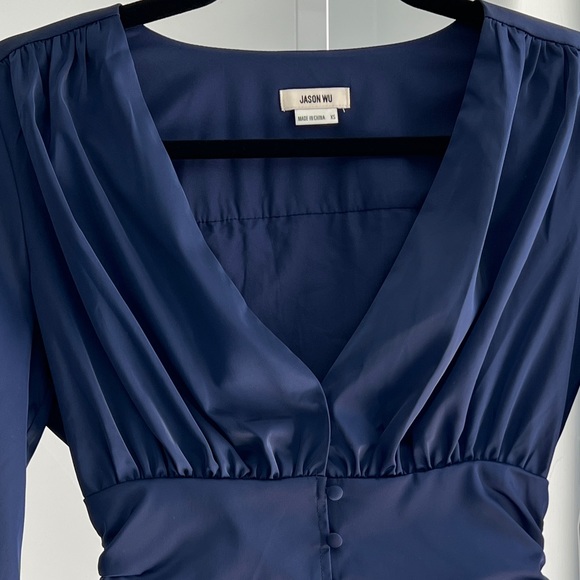Jason Wu Satin Blouse - Navy - Sizes Small and XS - Picture 4 of 12
